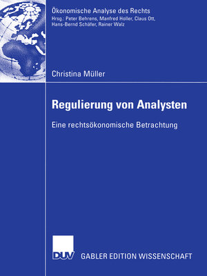 cover image of Regulierung von Analysten